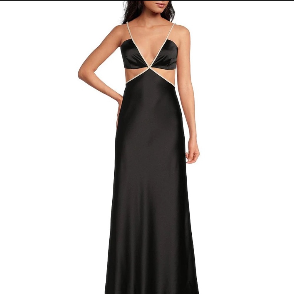 Gianni Bini Satin Cut-out Formal Dress